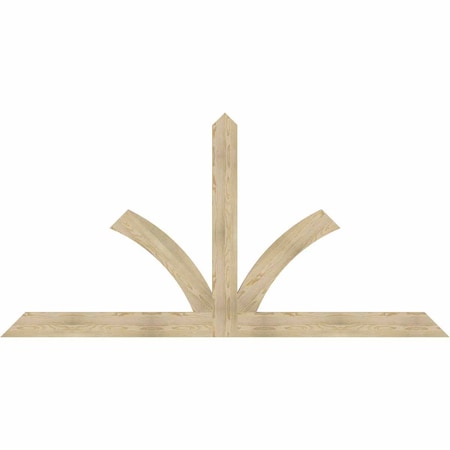 Ekena Millwork Richland Rough Sawn Timber Gable Bracket, Douglas Fir, 108"W x 54"H x 2"D x 6"F, 12/12 Pitch GBW108X54X0206RIC00RDF